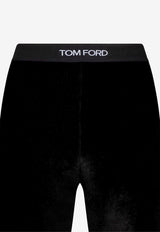 Tom Ford Logo-Waistband Velvet Leggings Black PAJ121JEX065LB999_Black_29841711
