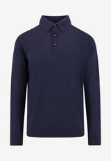 Kiton Ciro Paone Wool Long-Sleeved Polo T-shirt Blue UMK0864K400HBLU_Blue_29843024