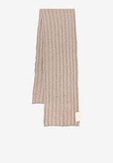Brunello Cucinelli Ribbed Cashmere Scarf Beige M2240819CYN11_CORTECCIA GRIGIO CHIARO_30005087
