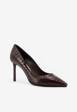 Jimmy Choo Romy 85 Croc-Embossed Leather Pumps Brown ROMY85CCLCHOCOLATE_Brown_29839580