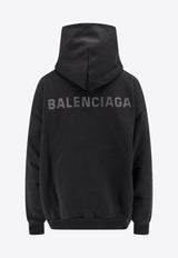 Balenciaga Studded Logo Hooded Sweatshirt Black 767877TSVO31083_FADED BLACK_29842612