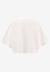 Chloé Maxi Logo Cropped T-shirt White CH24AJH09183101_White_29840172