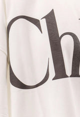 Chloé Maxi Logo Cropped T-shirt White CH24AJH09183101_White_29840172