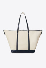 Polo Ralph Lauren Embroidered Logo Canvas Tote Bag Ecru 428973072002_ECRU NAVY_29844299