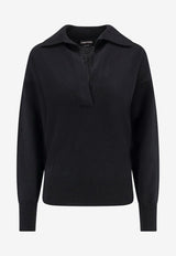 Tom Ford V-neck Cashmere Sweater Black MAK1391YAX899LB999_Black_29843871