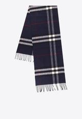 Burberry Checked Fringed Scarf Navy 8112641A1249_INK_29845556