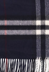 Burberry Checked Fringed Scarf Navy 8112641A1249_INK_29845556