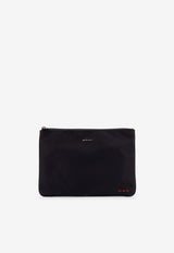 Kiton Ciro Paone Logo Lettering Leather Clutch Black UBA0059N0127001NERO_Black_29843657