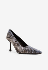 Jimmy Choo Ixia 80 Python Print Leather Pumps Multicolor IXIA80PATGARNET_Brown_29843077