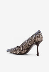 Jimmy Choo Ixia 80 Python Print Leather Pumps Multicolor IXIA80PATGARNET_Brown_29843077