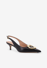 Ferragamo Sara 40 Maxi Gancini Slingback Pumps Black 01K497784806NERO_Black_29845338