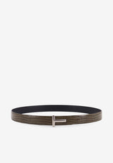 Tom Ford T Buckle Croc-Embossed Leather Belt Brown TB224LCL483S1G051_SLATE_29840033