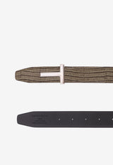 Tom Ford T Buckle Croc-Embossed Leather Belt Brown TB224LCL483S1G051_SLATE_29840033