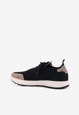 Kiton Ciro Paone Suede and Mesh Lace-Up Sneakers Black USSA031N0121723NERO ANTRACITE_Black_29840740