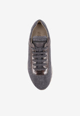 Brunello Cucinelli Wool Flannel Lace-Up Sneakers Gray MZ26G3031C003_MID GREY_29842020