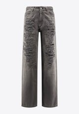 MM6 Maison Margiela Destroyed Straight-Leg Jeans Gray SH0LA0030m30011965_Black_29846567