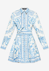 Versace Underwater Barocco Mini Shirt Dress 1020824 1A15278 5K650