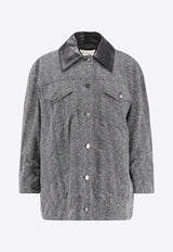 Givenchy Oversized Herringbone Cocoon Jacket Gray BW00TE168S004_Black_29848584