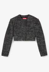 Diesel Tweed Cropped Blazer Gray A220430EPCS9XXA_Grey_29844189