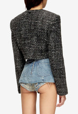 Diesel Tweed Cropped Blazer Gray A220430EPCS9XXA_Grey_29844189