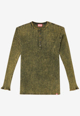 Diesel T-Ally Ribbed Knit Long-Sleeved T-shirt Green A199460DCCB5EU_Green_29840783