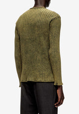 Diesel T-Ally Ribbed Knit Long-Sleeved T-shirt Green A199460DCCB5EU_Green_29840783