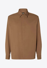Fendi FF Embossed Wool Shirt Brown FS1329AU60F0QE1_Brown_29854220