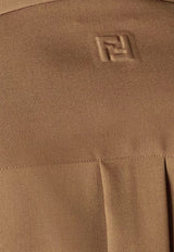 Fendi FF Embossed Wool Shirt Brown FS1329AU60F0QE1_Brown_29854220