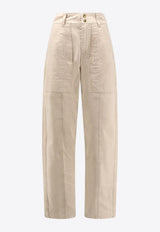 Isabel Marant Etoile Kiana Denim Pants Beige PA0562FAC3G02E23EC_Beige_29840964
