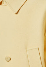 Fendi Double-Breasted Wool Pea Coat Yellow FW1415AOYAF0QJ6_Beige_29851754