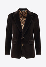 Dolce & Gabbana Single-Breasted Velvet Blazer Brown G2TV4TGJ619M1348_Brown_29845635
