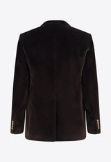 Dolce & Gabbana Single-Breasted Velvet Blazer Brown G2TV4TGJ619M1348_Brown_29845635