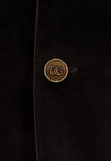 Dolce & Gabbana Single-Breasted Velvet Blazer Brown G2TV4TGJ619M1348_Brown_29845635