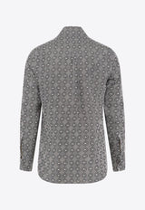 Dolce & Gabbana Printed Silk Martini Buttoned Shirt Gray G5MM4TIS1ZJHA8RN_Black_29839306