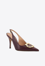 Ferragamo Sara 95 Leather Slingback Pumps Bordeaux 01K452784825OXBLOOD_Bordeaux_29842007