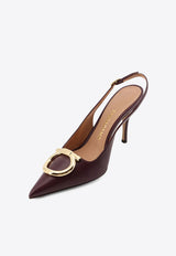 Ferragamo Sara 95 Leather Slingback Pumps Bordeaux 01K452784825OXBLOOD_Bordeaux_29842007
