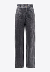 Isabel Marant Etoile Kiana Washed Denim Pants Black PA0562FAC3G02E02FK_FADED BLACK_29840826