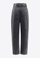 Isabel Marant Etoile Kiana Washed Denim Pants Black PA0562FAC3G02E02FK_FADED BLACK_29840826