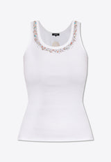 Versace Crystal-Embellished Ribbed Tank Top 1020898 1A15397 1W000