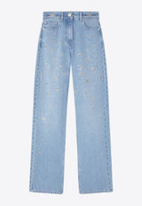 Versace Embellished High-Rise Straight-Leg Jeans 1020935 1A15348 1D190