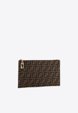 Fendi Medium FF Jacquard Zip Pouch Brown 8N0149AD23F1GE3_TAB.MR+SAND+OS_29853092