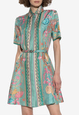 Versace Underwater Barocco Mini Shirt Dress 1021009 1A14746 5GA30