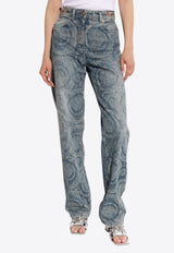 Versace Barocco Motif Mid-Rise Jeans 1021160 1A15339 1D870