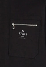 Fendi Logo Print Crewneck T-shirt Black FY0936ARYRF0QA1_Black_34276941