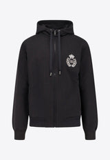 Dolce & Gabbana Heraldic Patch Zip-Up Hooded Sweatshirt Black G9BGDZG7PJ7N0000_Black_29843219