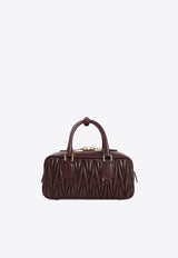 Miu Miu Arcadie Matelassé Leather Top Handle Bag Burgundy 5BB142VOONAN88_F0007