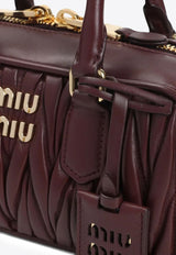 Miu Miu Arcadie Matelassé Leather Top Handle Bag Burgundy 5BB142VOONAN88_F0007