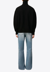 AMI PARIS Ami De Coeur Turtleneck Wool Sweater Black UKS839018_009