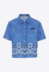 Miu Miu Paisley Print Cropped Shirt Light Blue MK1951SOOO17XX_F061M