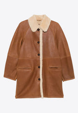 Isabel Marant Berthie Shearling and Leather Jackets Cognac MA0452FAC3A03I_50CO